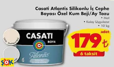 CASATİ ATLANTİS SİLİKONLU İÇ CEPHE BOYASI ÖZEL KUM BEJİ/AY TOZU